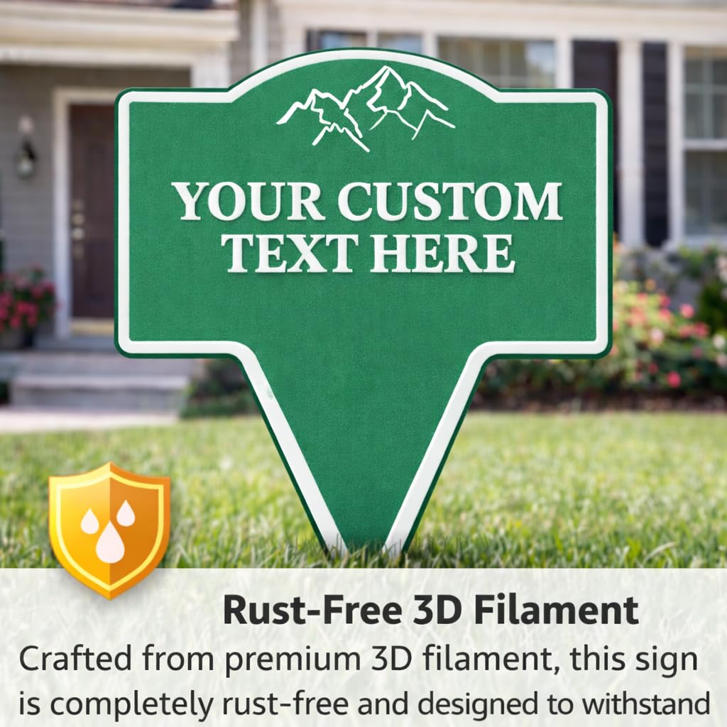 Custom Yard Stake Sign – Personlized Text, 8"x10"–11"x13", Safety Notices, Delivery Instructions, Children at Play, Pet Warnings, Easy Ground Install, Weatherproof PETG, Made in USA