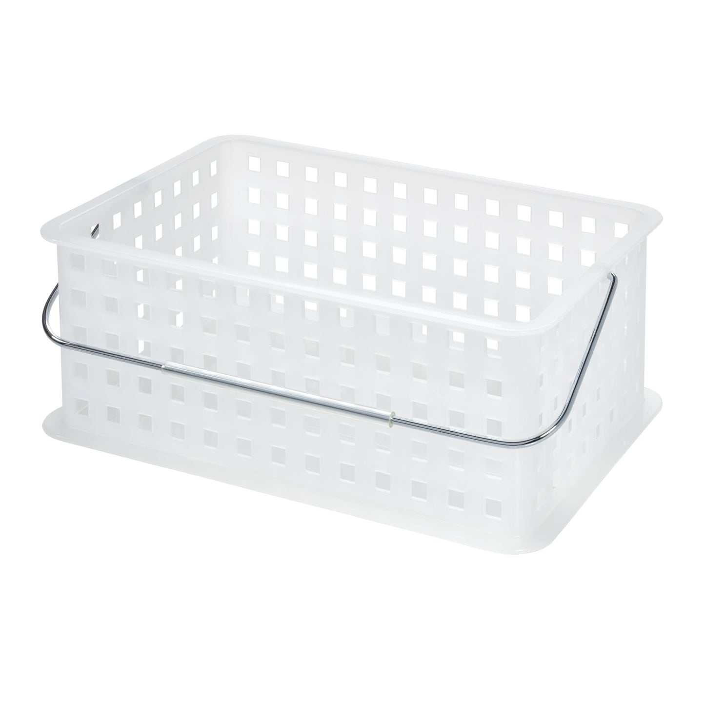 iDesign Portable Shower Caddy Basket with Handle for Dorm or Bathroom - Clear/Frost - Made in USA