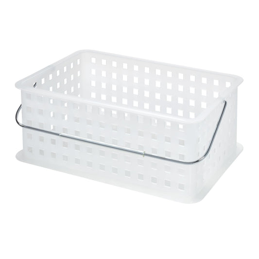 iDesign Portable Shower Caddy Basket with Handle for Dorm or Bathroom - Clear/Frost - Made in USA