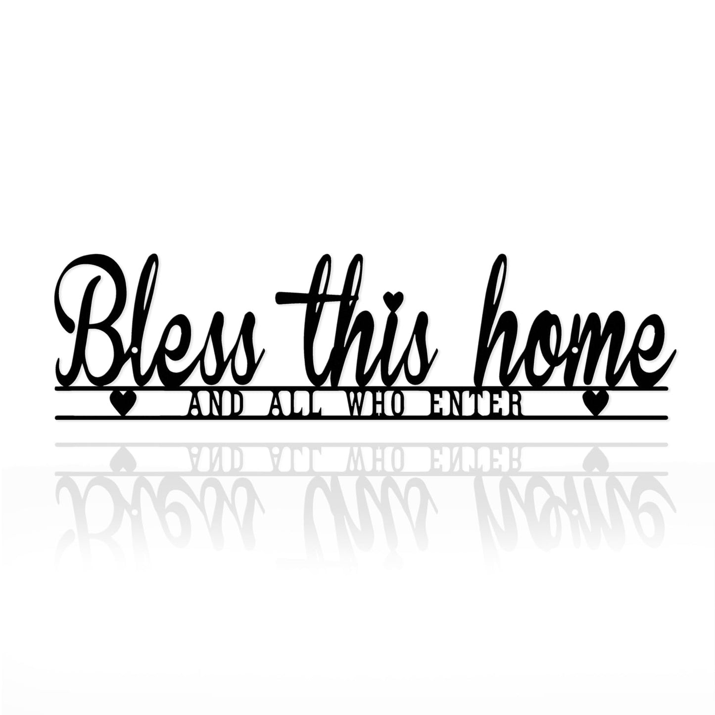 Bless This Home Wall Decor, Blessed Wall Decor, Black Metal Bless This Home Sign, Metal Wall Art Farmhouse Entryway Sculptures for Home Decor Inspirational Quotes, for Hallway, Kitchen, Living Room