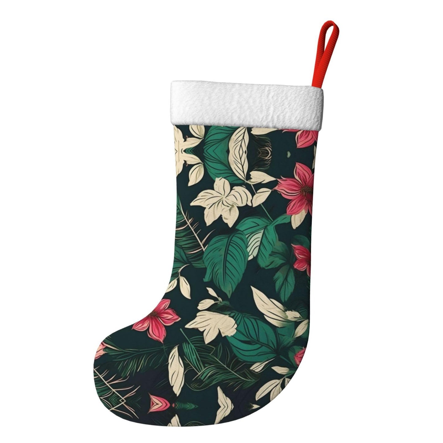 KOPUUYRD Flower Leaf Print Luxurious Holiday Socks,Unique Christmas Socks for Joyful Season,Festive Ornament Classic
