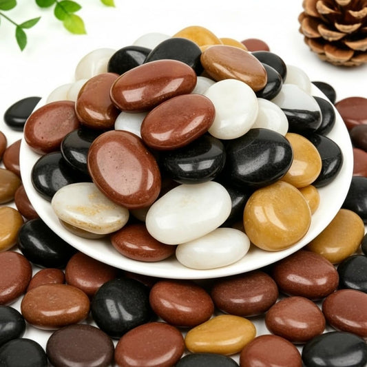 Mengdewei 6lbs Polished River Rocks for Landscaping, 2-3 Inch Mixed Pebbles for Garden, Decorative Stones for Plants, Potted Succulents, Fish Tank, Aquarium Decor, Outdoor Yard & Walkways