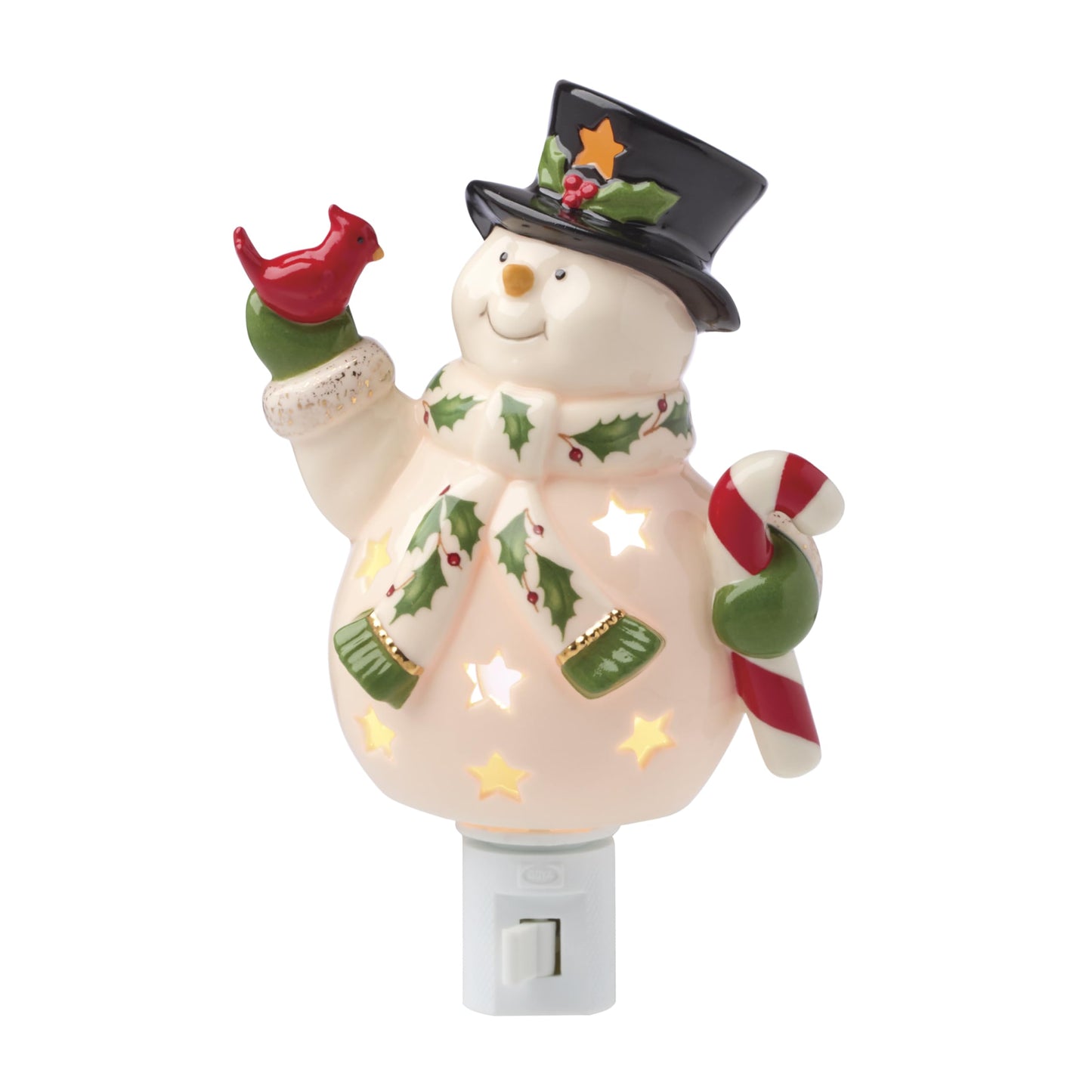 Lenox 897958 Happy Holly Days Snowman Night Light, Christmas Decorations, Decor