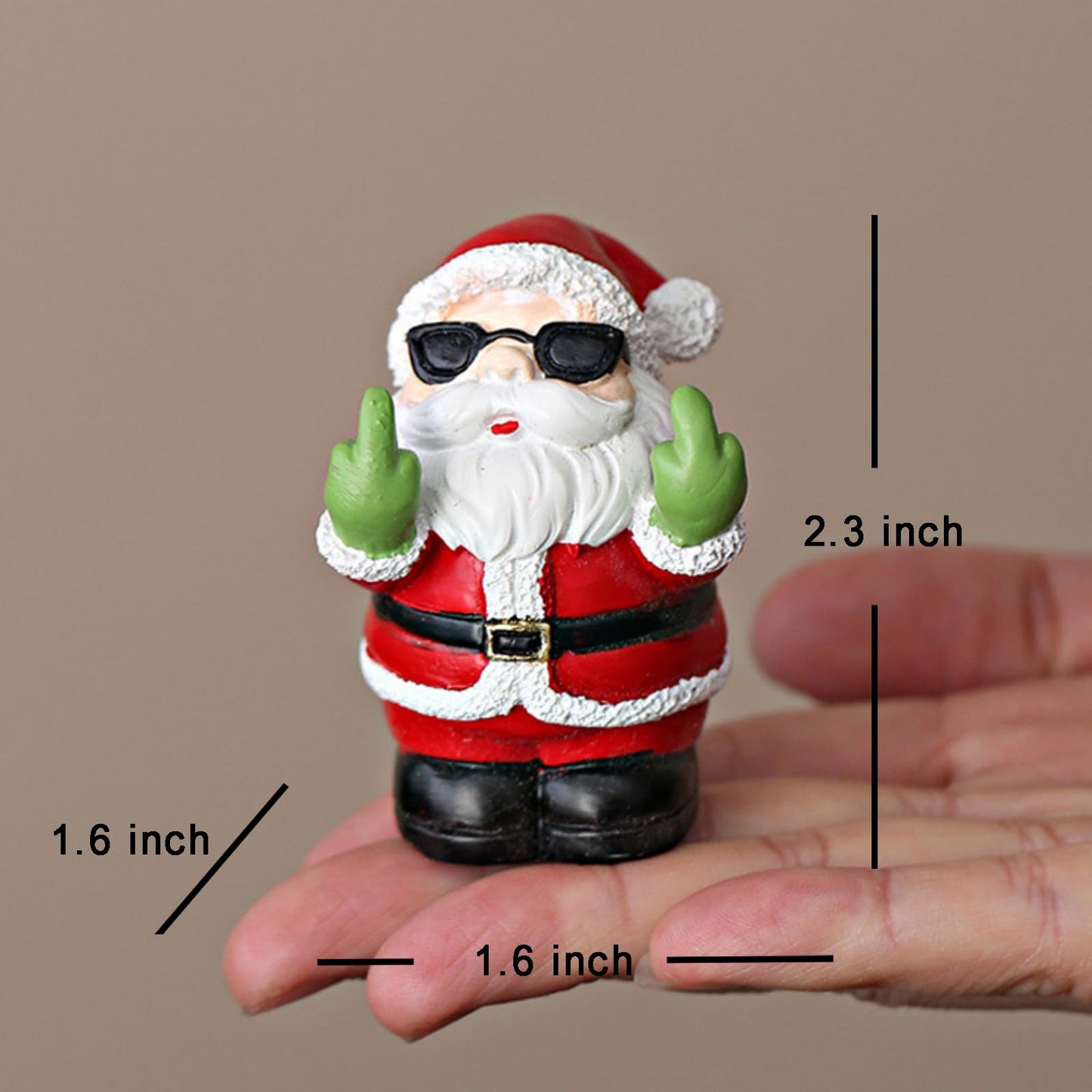 Daisylily Funny Santa Snowman Statue Figurine Christmas Decor, Naughty Xmas New Year's Gifts for Desk Shelf Ornaments - Santa