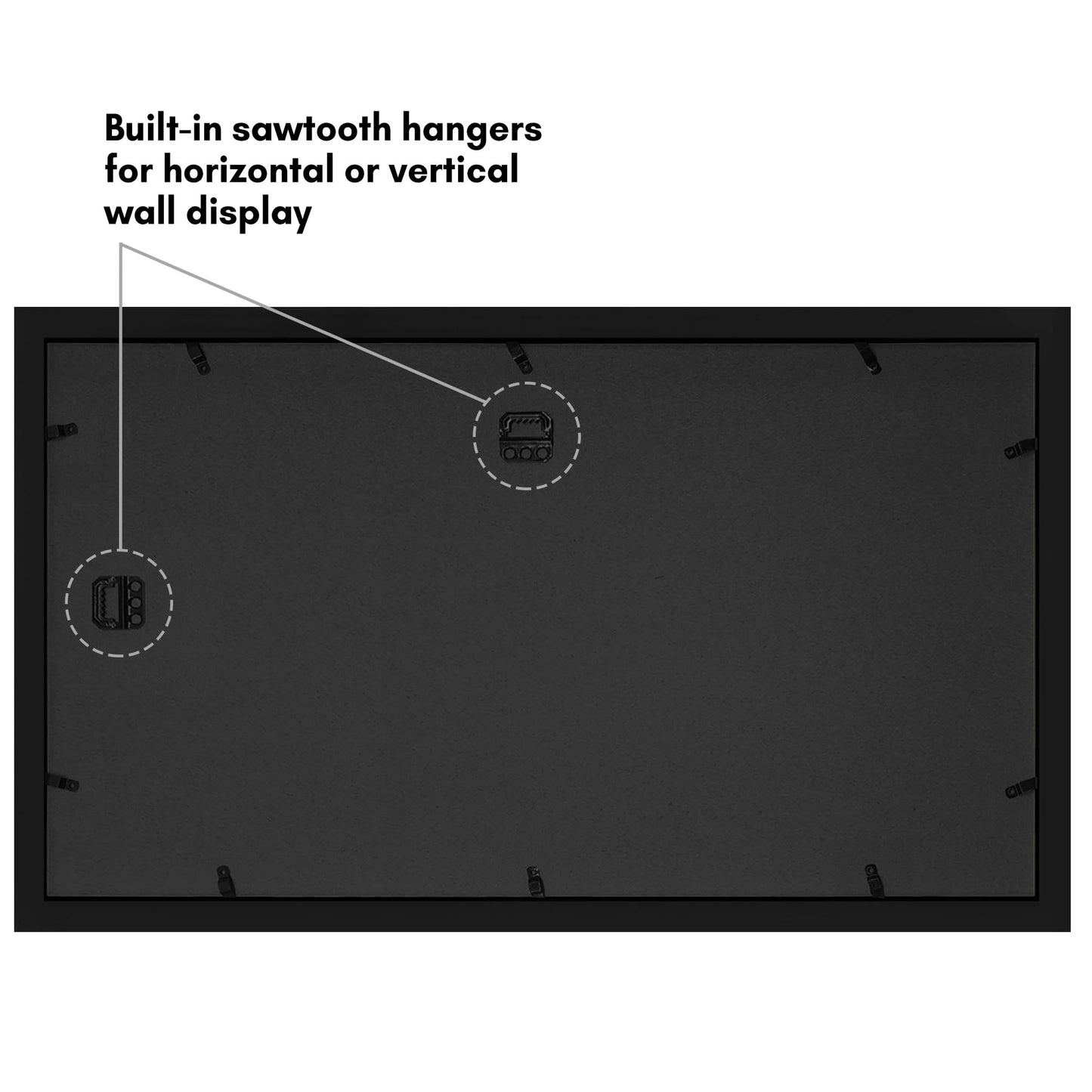 Americanflat 12x22 Collage Picture Frame with Polished Plexiglass - Fits Eight 4x6 Photos or One 12x22 Photo - Gallery Wall Frame Set - Signature Collection - Photo Frame for Wall Display – Black