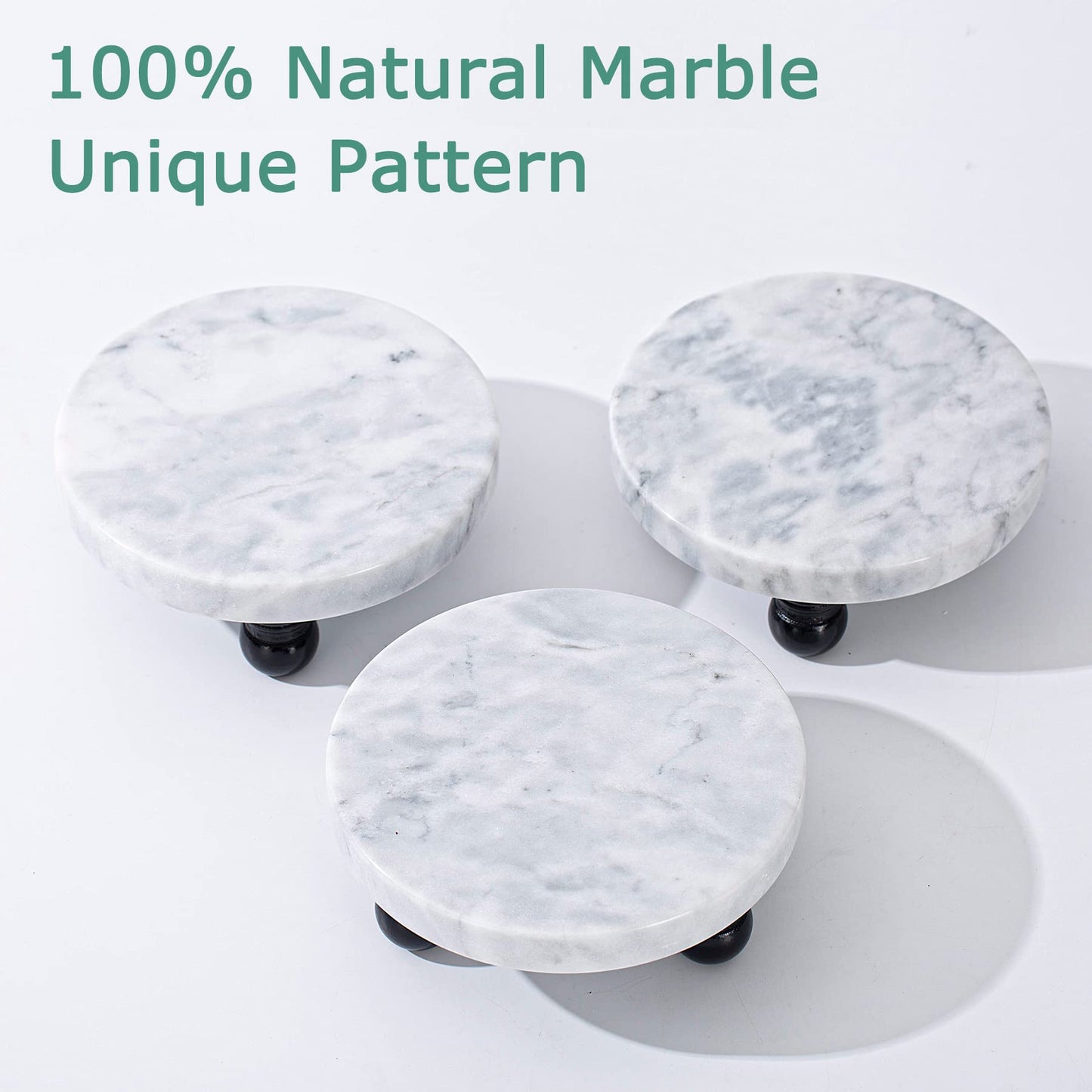 FasolaHome Decorative Marble Riser for Display - Cute Home, Bathroom, Kitchen Decor - Beautiful Pedestal Stand Uniquely Displays Your Decorations - Perfect Tray to Add Beauty