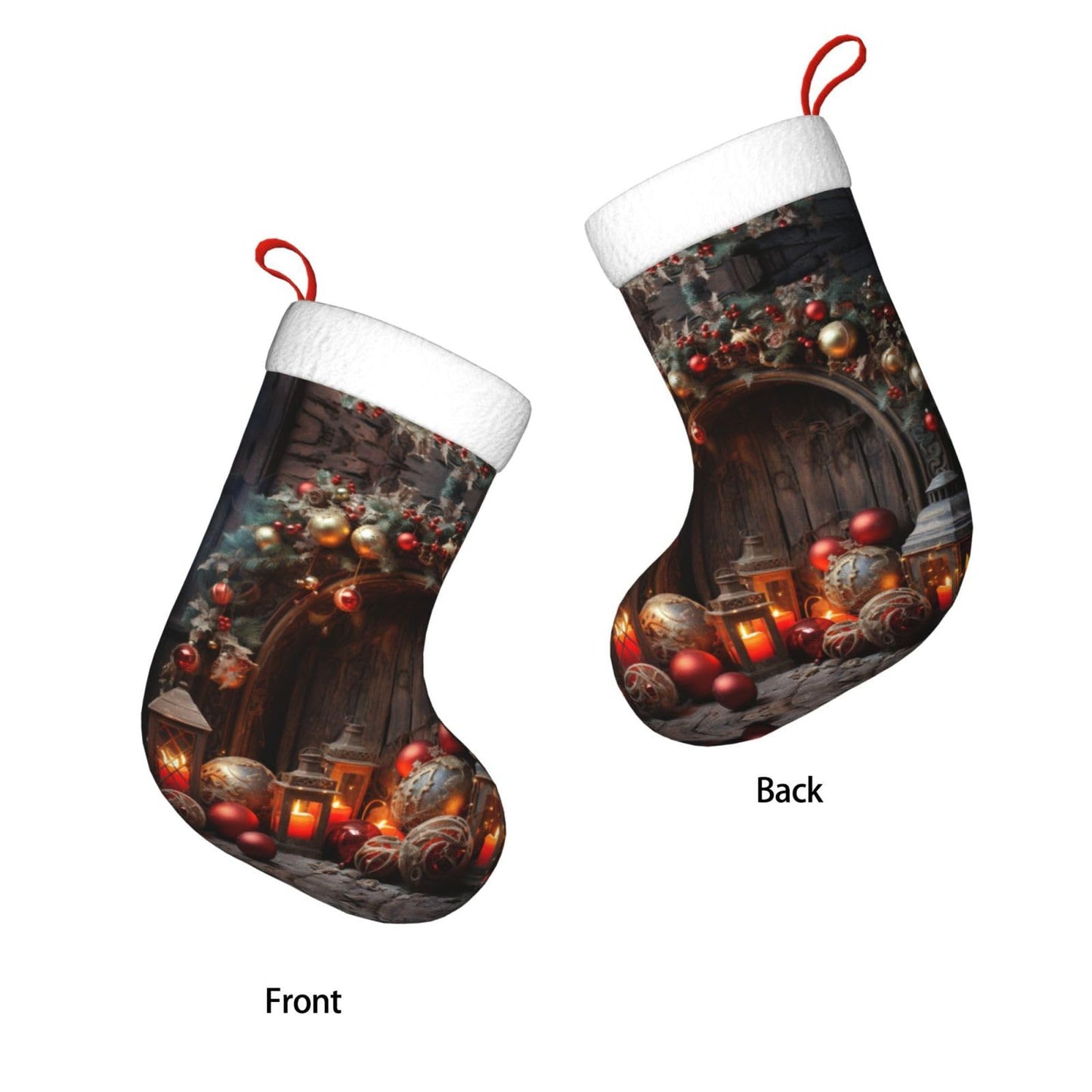 MYHSZTAH Christmas Decoration. Print Novelty Joyful Season Decorative Socks,Festive Ornament,Traditional Christmas Socks
