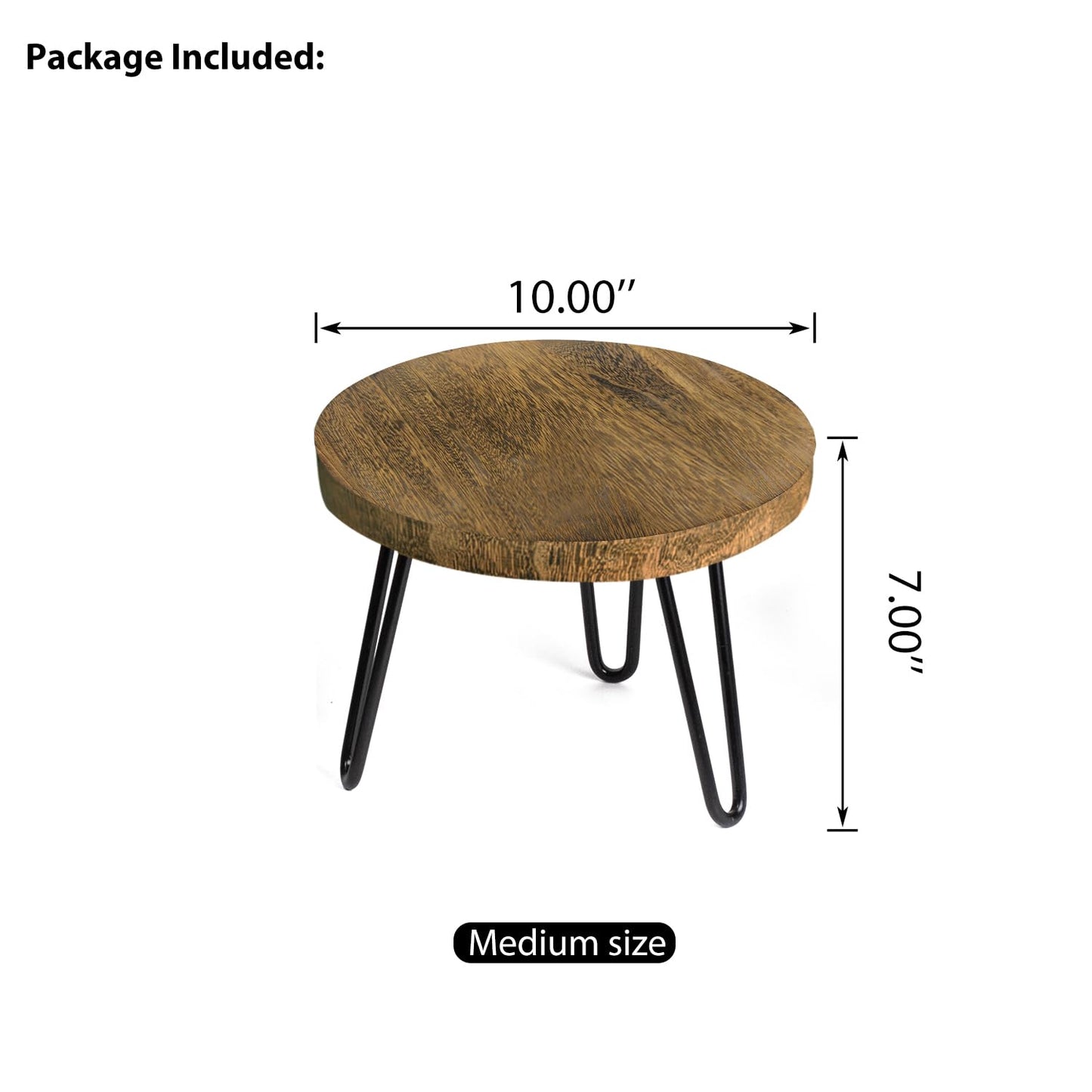 Plant Stand Indoor Outdoor, Wooden plant Stool, Mid Century Plant Stand for Indoor Plants, Wood Modern Plant Holder Rattan Flower, Low Short Boho Rustic Planter Stand Fit 5-15 Inch Pot(M)