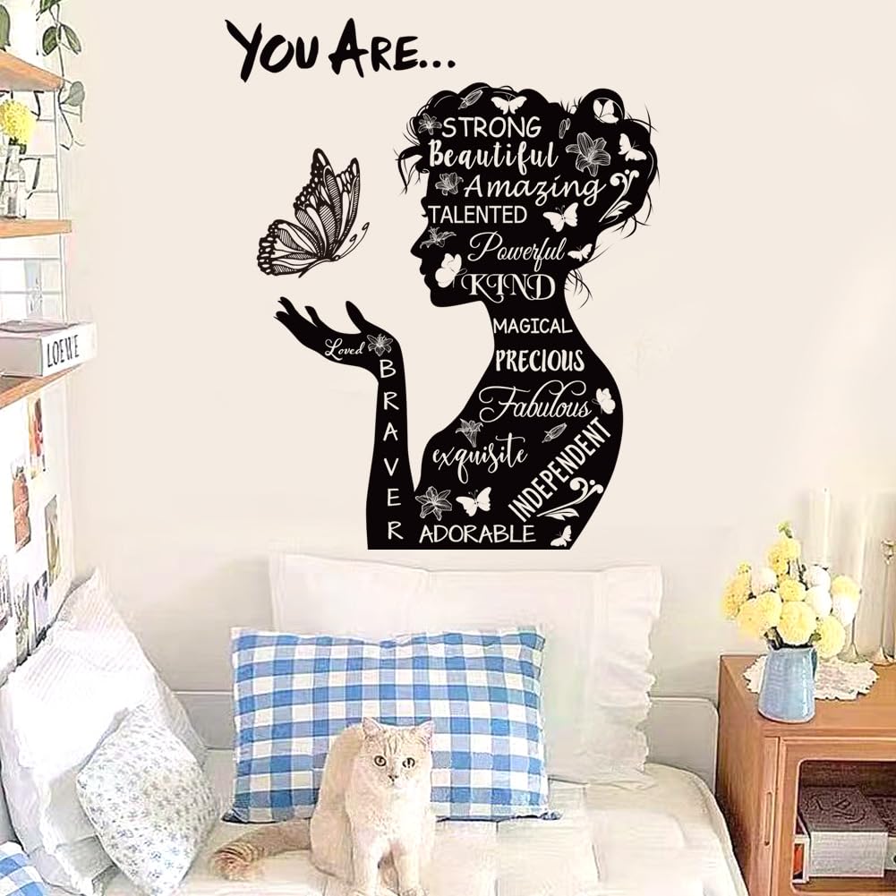 Inspirational Wall Decals Motivational Quote Wall Stickers Peel and Stick Wall Decor Motivational Saying Positive Wall Sticker for Girls Living