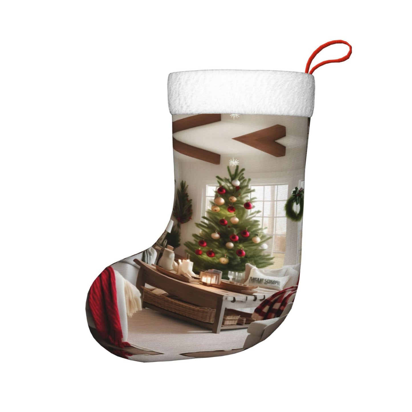 KOPUUYRD Farmhouse Christmas Print Luxurious Holiday Socks,Unique Christmas Socks for Joyful Season,Festive Ornament Classic