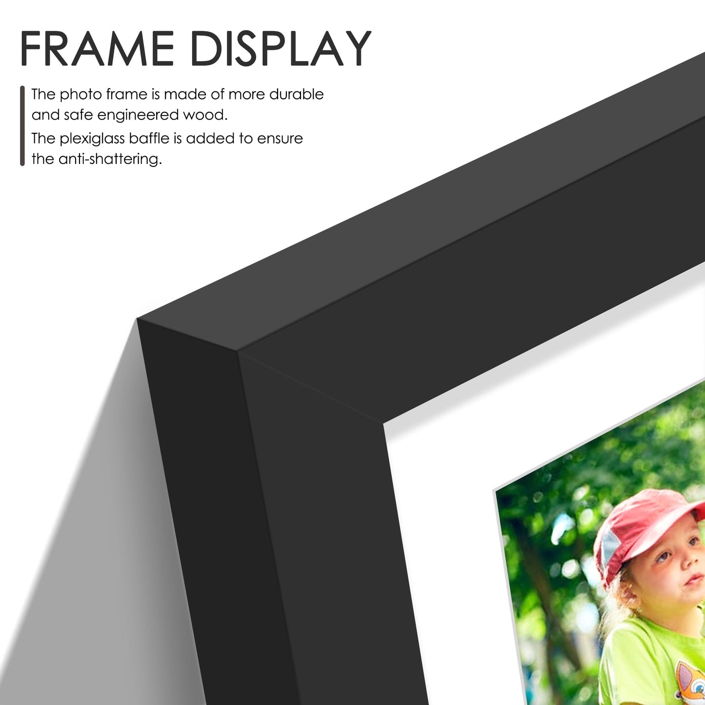 DUENPY 13x16 Picture Frame 5x7 Collage Picture Frame Displays Five 5x7 inch Photos Collage Wall Decor Wall Hanging Black