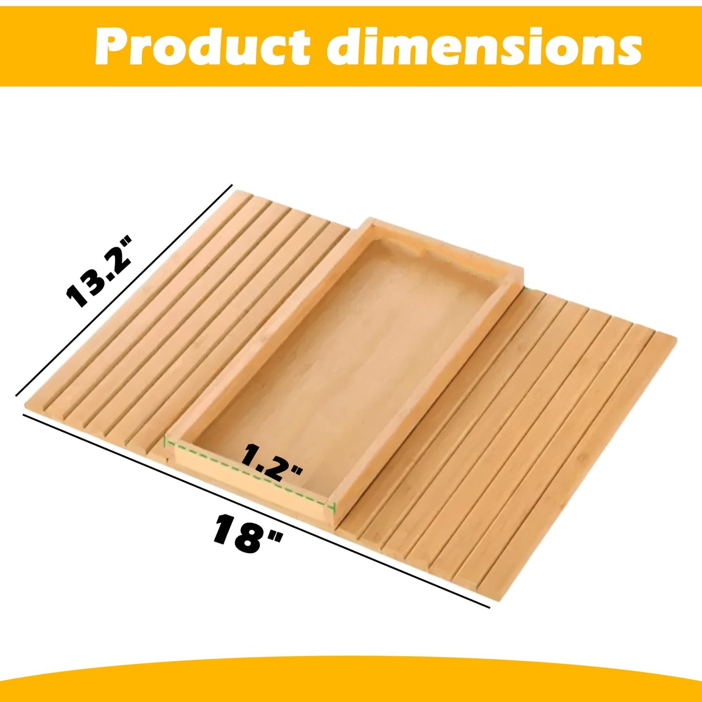 Foldable Bamboo Couch Arm Tray with Detachable Couch Cup Holder– Sofa Armrest Table for Remote, Snacks, Phone – Portable Armrest Caddy Tray for Sofa, Recliner, or Armchair