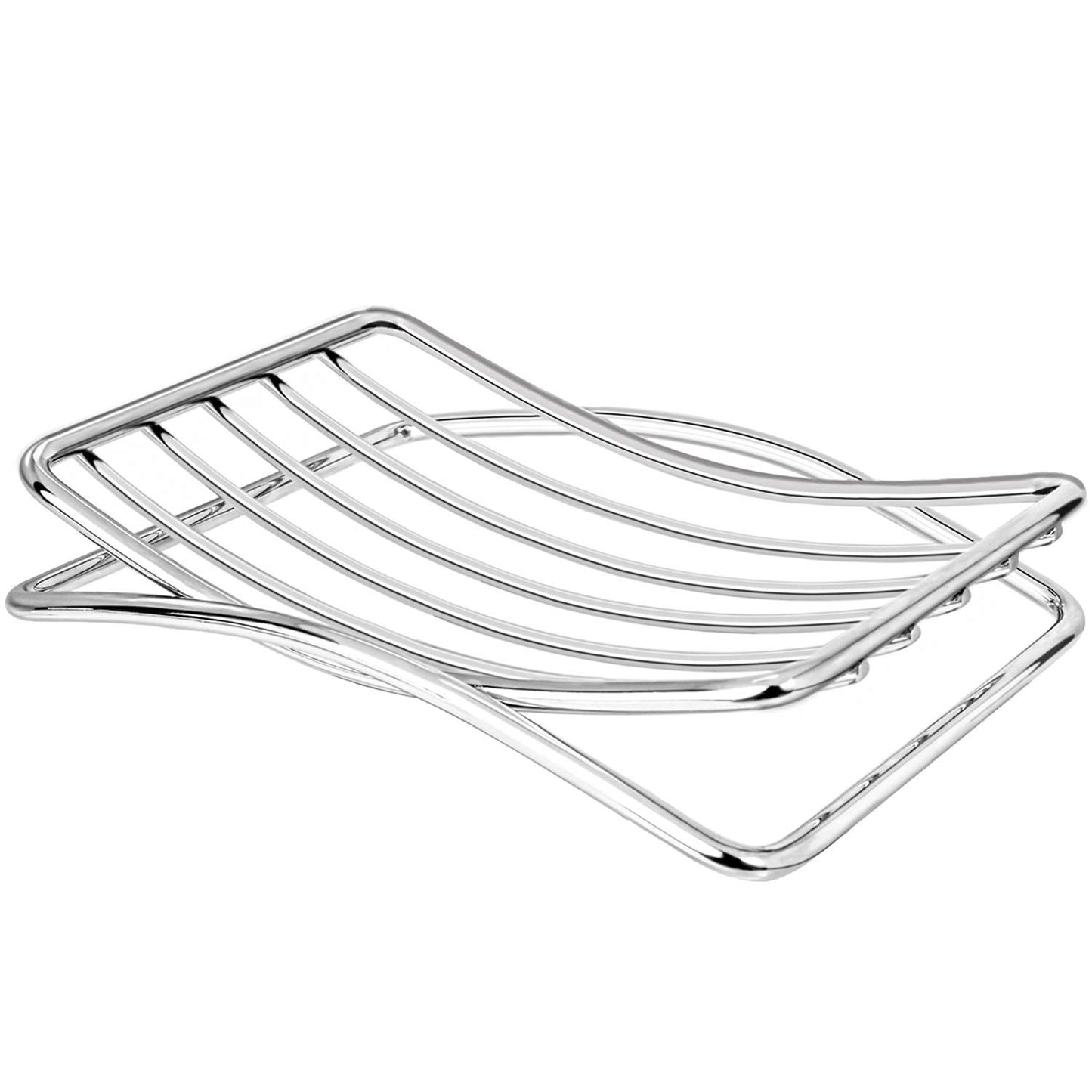 GUUKAR Soap Dish Stainless Steel Bar Soap Holder for Shower Bathroom, Self-draining Soap Dishes Sponge Holder for Kitchen Sink, Easy Cleaning Quick Dry(Soap Saver Not Included)