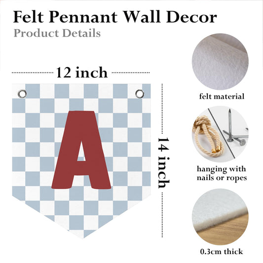 BGFGZPL Kids Playroom Bedroom Wall Decor Name Custom Pennant Flag, Kids Bedroom Nursery Toddler Room Wall Art Decorations, Custom Name Sign for Toddler Bedroom Playroom, Letter A 12x14 Inch