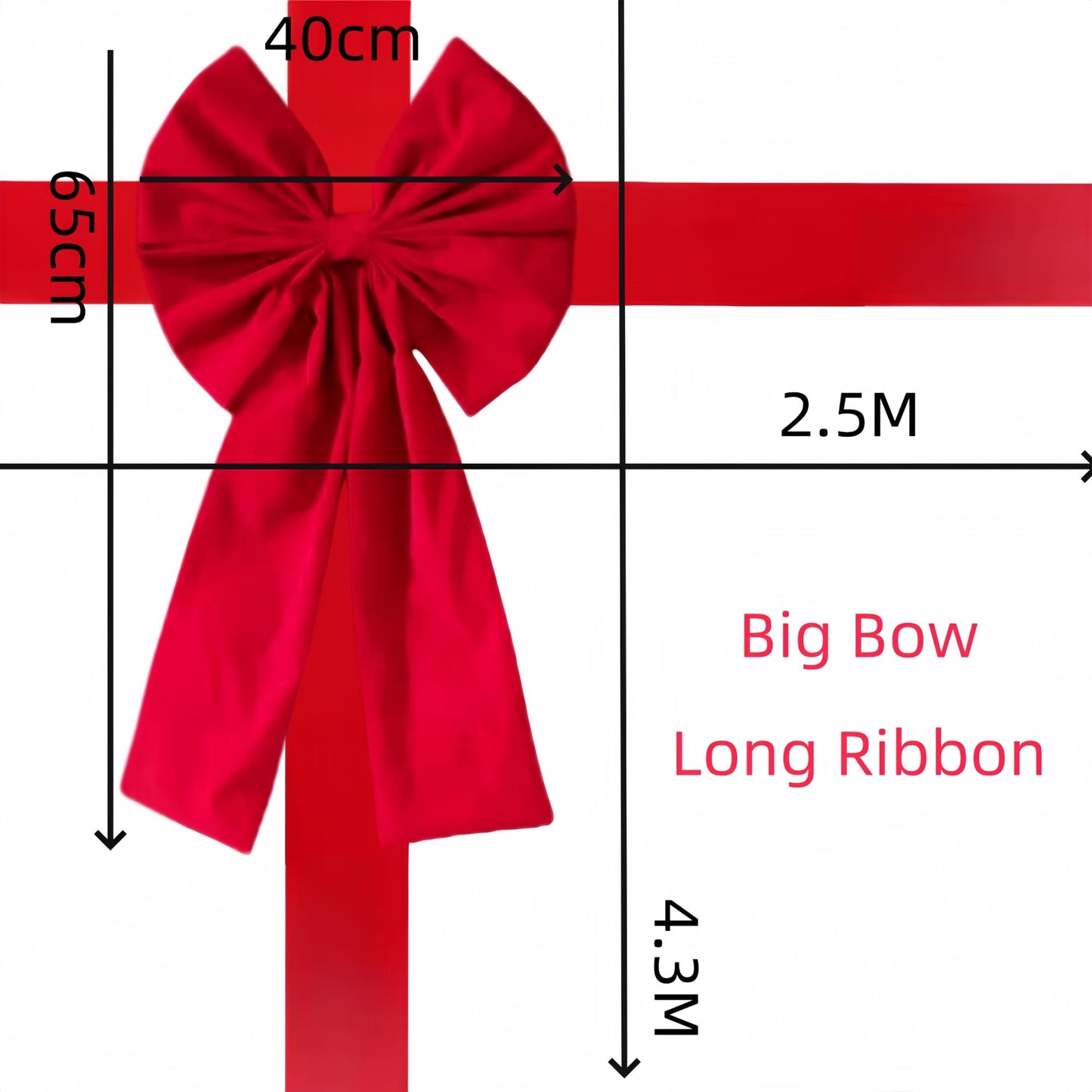Meseey Large Christmas Red Velvet Door Ribbon Bows Gate Cabinet Wreath Bow Festival Wrapping Decorations for Christmas Tree Fireplace Home Front Door Party Supplies(Red Velvet)