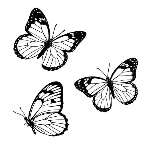 EONBES Black Metal Butterfly Wall Decor, 3-Piece Iron Butterfly Wall Art for Home Decor, Minimalist Elegant Wall Hangings for Living Room, Bedroom, Bathroom, Garden, Outdoor & Indoor Use