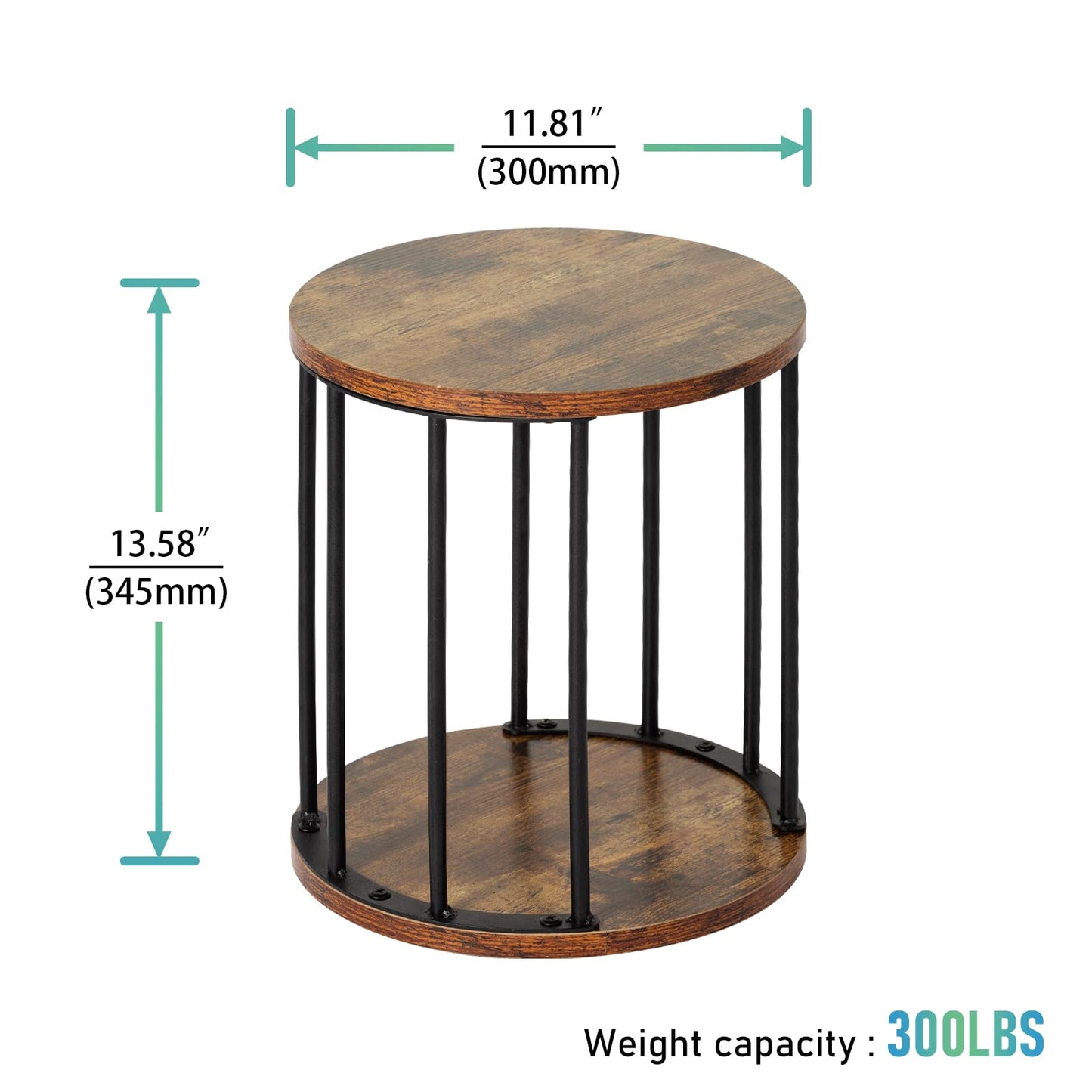 HDANI Small Round Wooden Step Stool for Kids Adults, 300lbs Load Capacity Garden Stool, Non-Slip Small Stool for Plant Stand, Kitchen, Bathroom and Bedroom,Brown