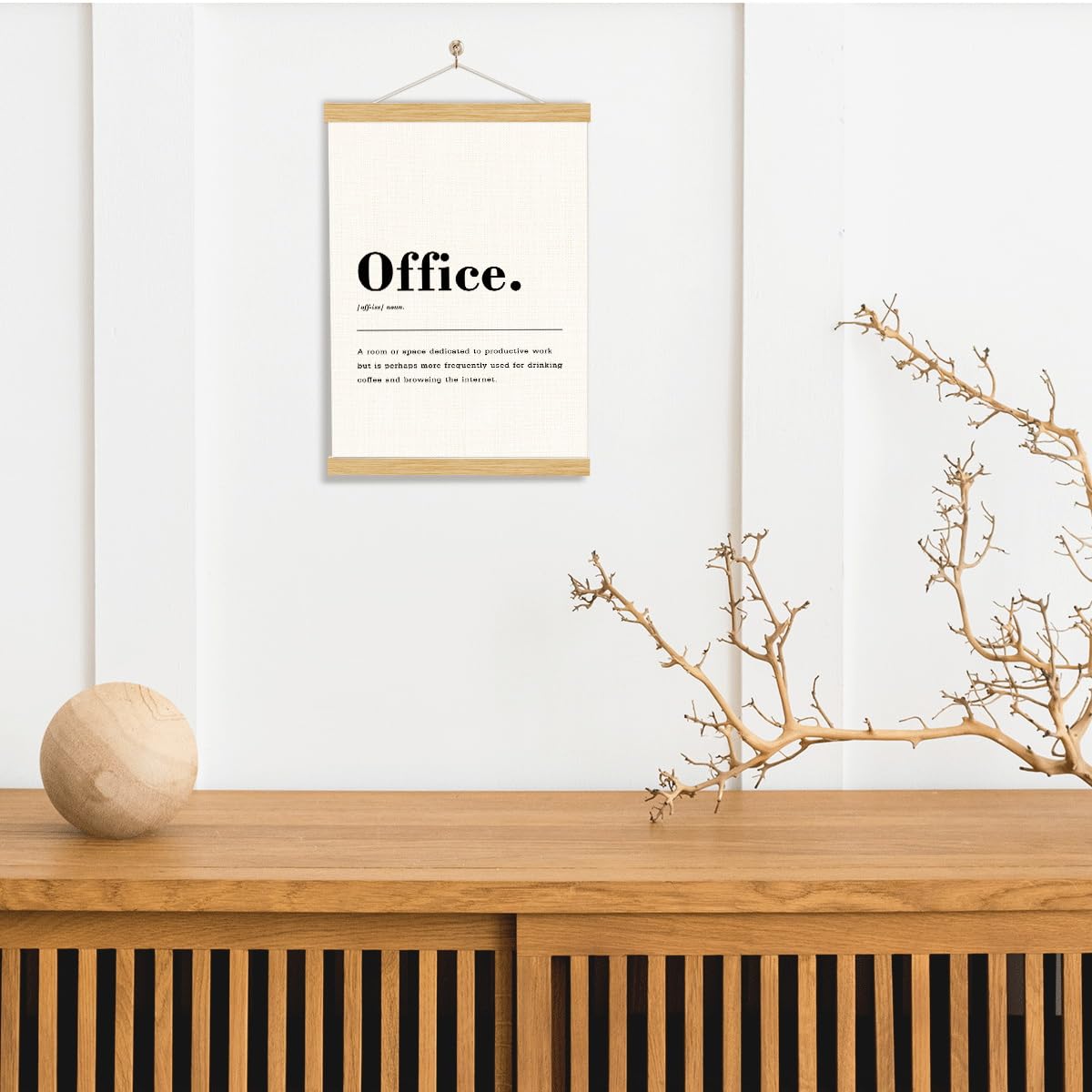 Office Definition Poster Hanger Frame, Wood Canvas Poster Hanging, Home Office Wall Art, Wall Canvas Posters Hanger, Home Decoration, workspace Decor
