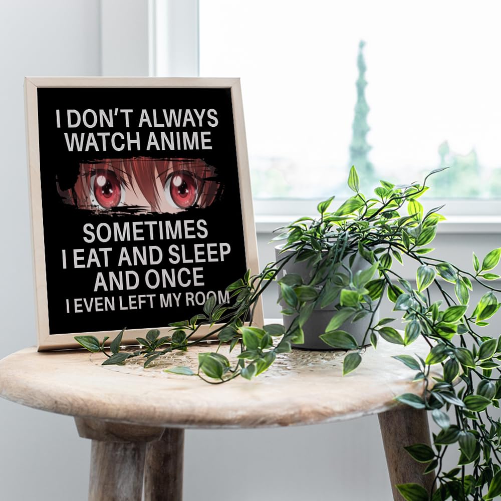 Japanese Anime Wall Decor for Teens - Anime Posters 8x10 - Wall Art Print - funny Sayings Wall Art - Sarcastic Gifts for Boys - Home Theater, Playroom, Movie Room Decor - Teen Girls Bedroom Decor