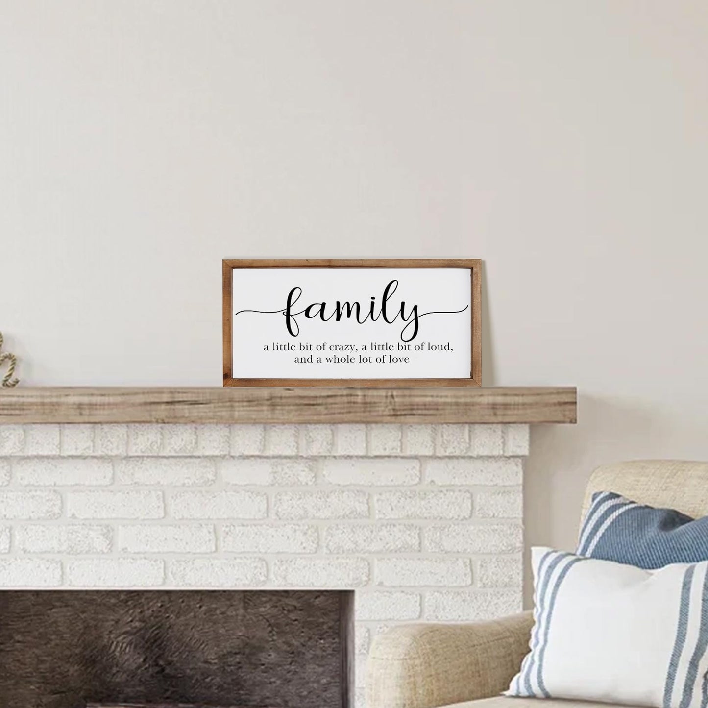 MODE HOME Family Sign for Home Decor, Farmhouse Family Wall Decor with Wood Frame for Wall, Kitchen, Living Room, Bathroom, Bedroom