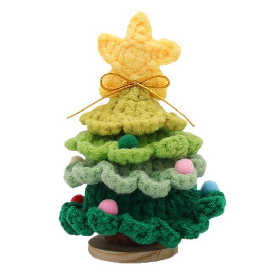 Crochet Christmas Tree,Tabletop Christmas Decorations,Funny Christmas Tree Gift,for Desk Home Office Xmas Holiday Party Tree Decor