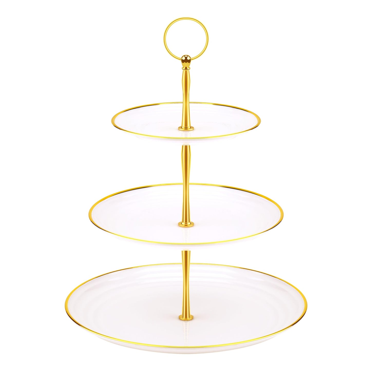 PinCute Cupcake Stand Holder - 3 Tier Cup Cake Dessert Tower, Plastic Tiered Serving Tray&Metal Rod for Birthday Party, Baby Shower and More