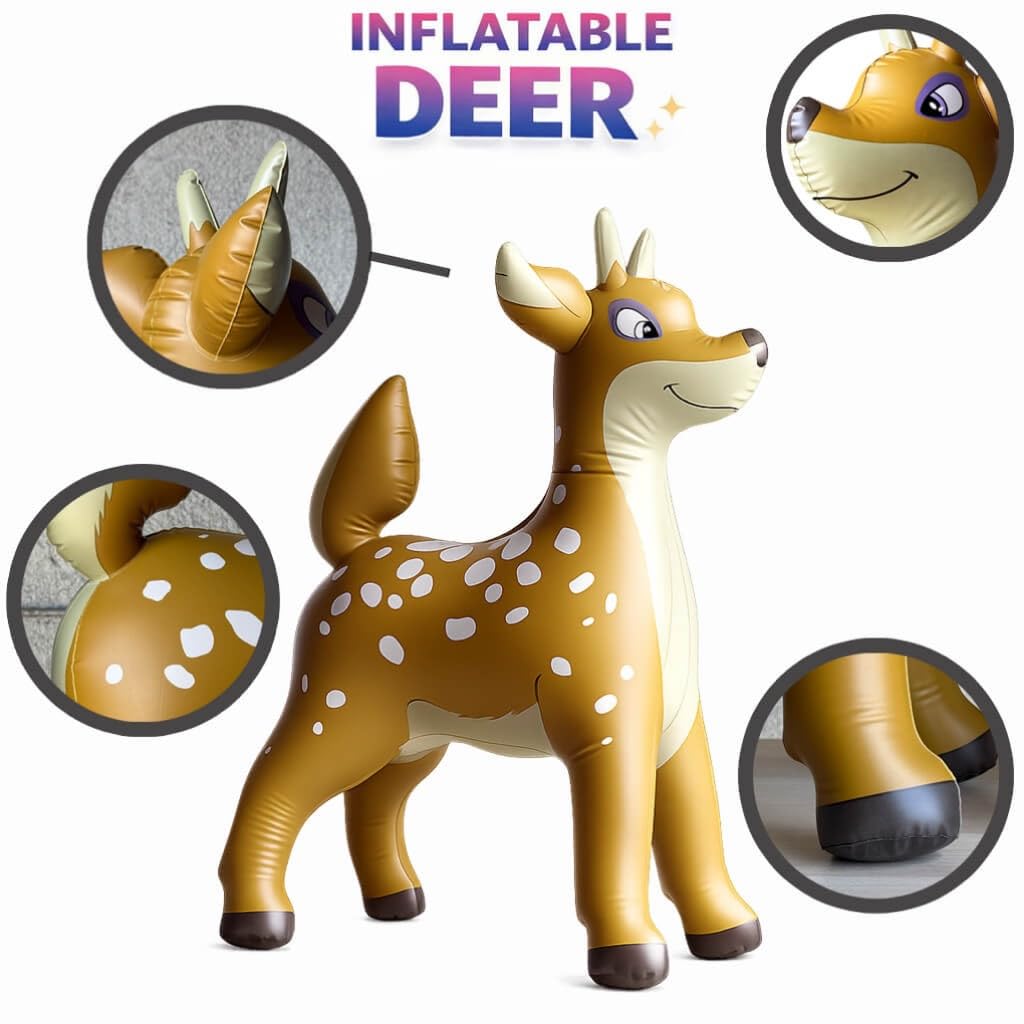 Jet Creations 36" Inflatable Christmas Deer – Large Blow-Up Reindeer Toy, Party Decoration, Birthday Prop, Holiday Yard Décor