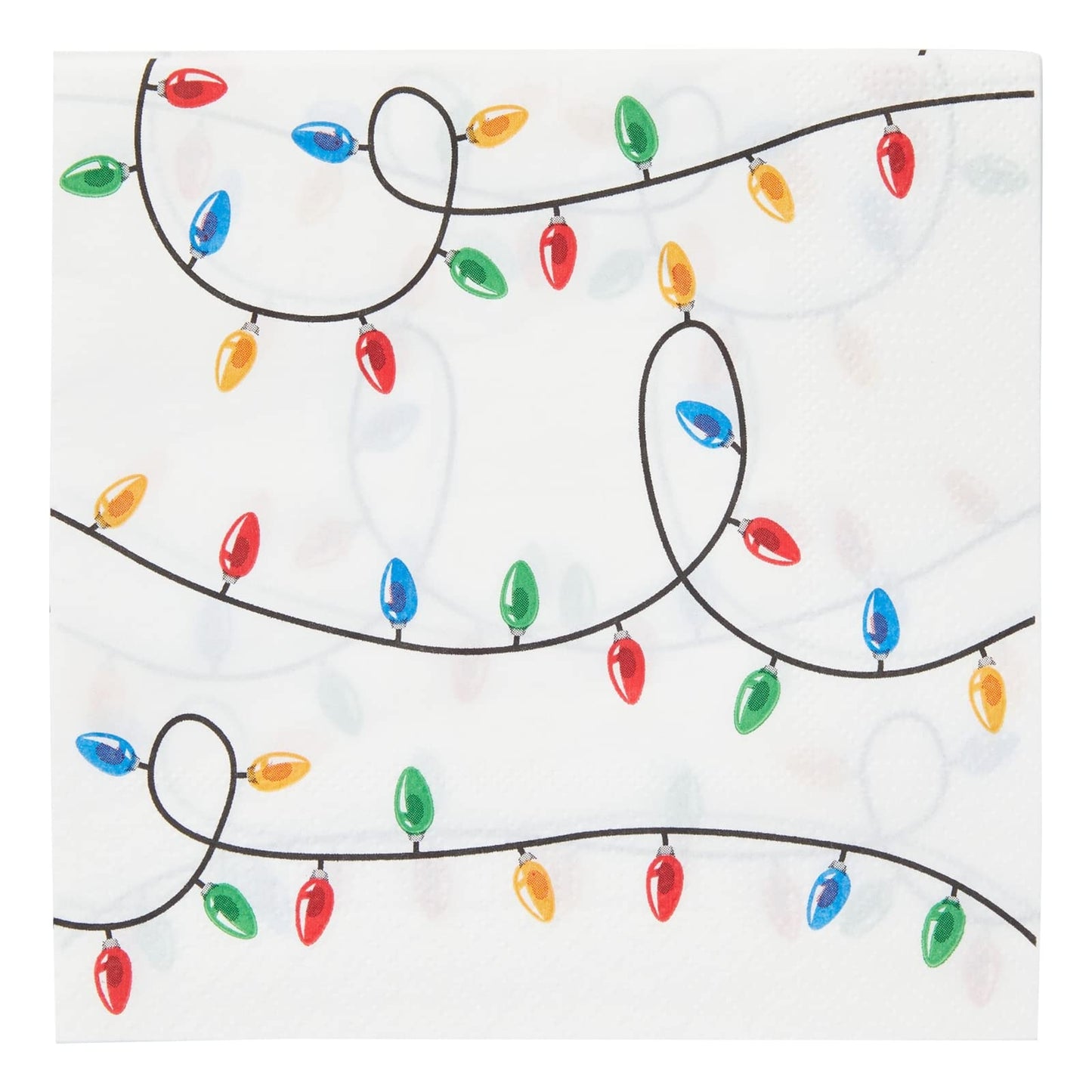 Luncheon Paper Napkins - Absorbent & Soft Party Napkins - Durable 2-Ply for Table Protection - Decorative String Lights for Table Decor - 6.5 x 6.5 in Folded, Pack of 100