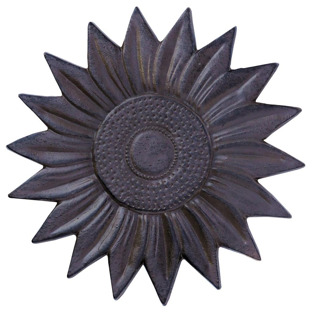 Sunset Vista Designs Cast Iron Sunflower Stepping Stone, 12-Inch Diameter