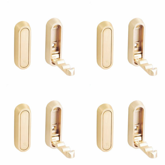 Lighibeuty 4 Pack Gold Folding Wall Hooks - Heavy Duty 40lbs Foldable Coat Hooks for Bathroom, Closet & Entryway | Decorative Zinc Alloy Towel/Robe/Bag Hangers | Space Saving Wall Mounted Hooks