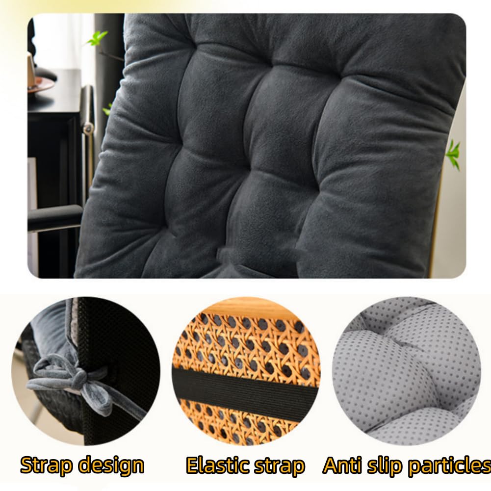 UNWAAT Rocking Chair Cushions High Back Patio Cushion Non-Slip Bottom Tufted Seat Pads with Ties Office Chair Pads Seat Cushion