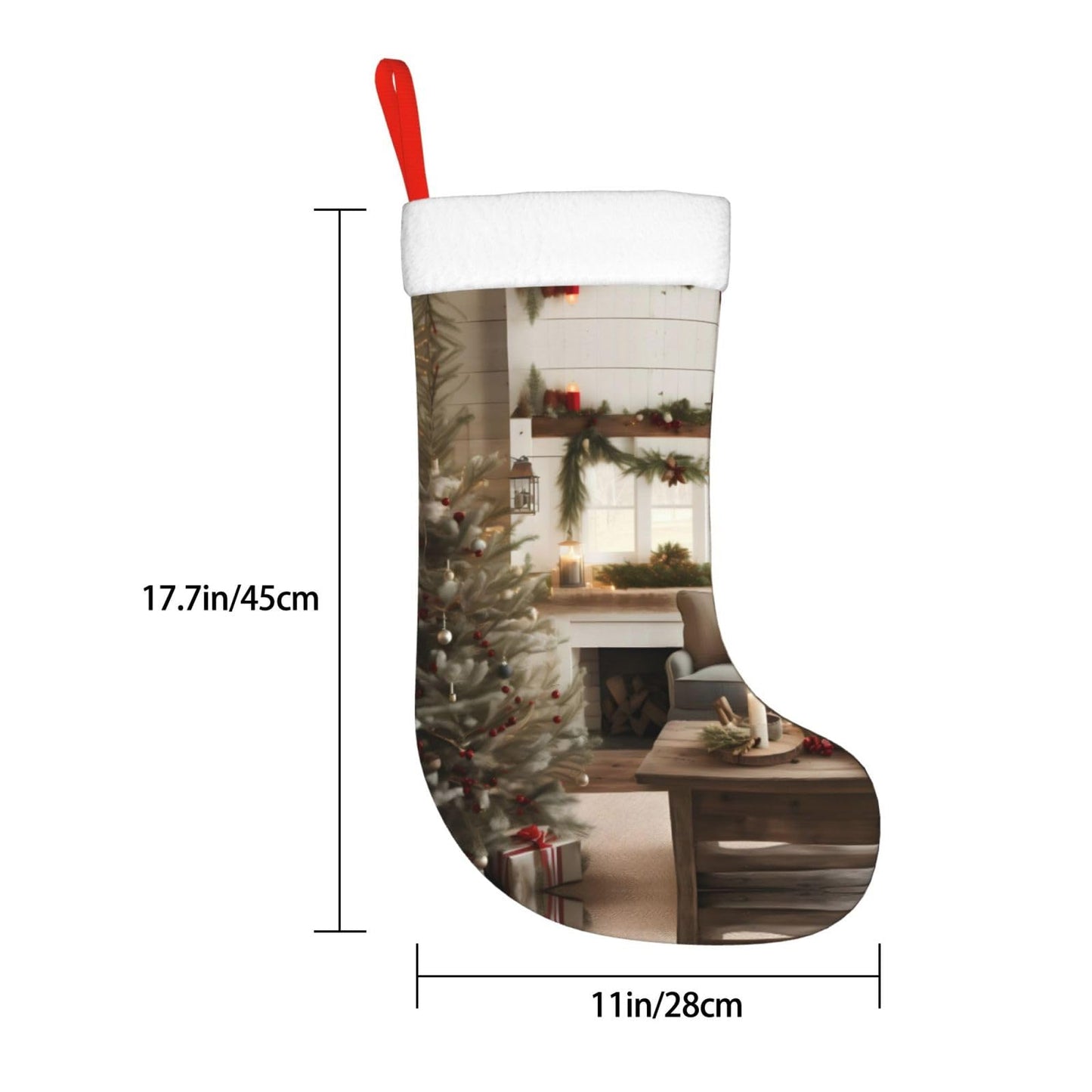 KOPUUYRD Farmhouse Christmas Parrern Print Luxurious Holiday Socks,Unique Christmas Socks for Joyful Season,Festive Ornament Classic