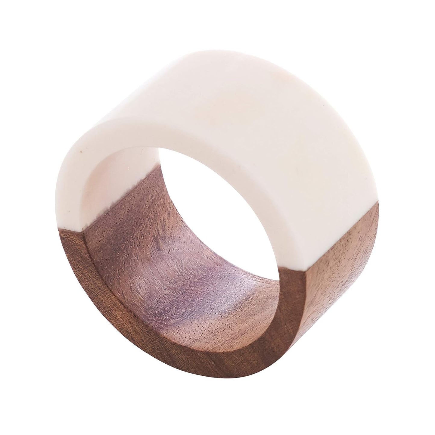 SHAFA IMPEX Classic Handmade Resin Napkin Rings Set, Dining Table Holders for Everyday, Holiday, Christmas, Thanksgiving, Farmhouse Decor (Wooden Resin, Set of 12)