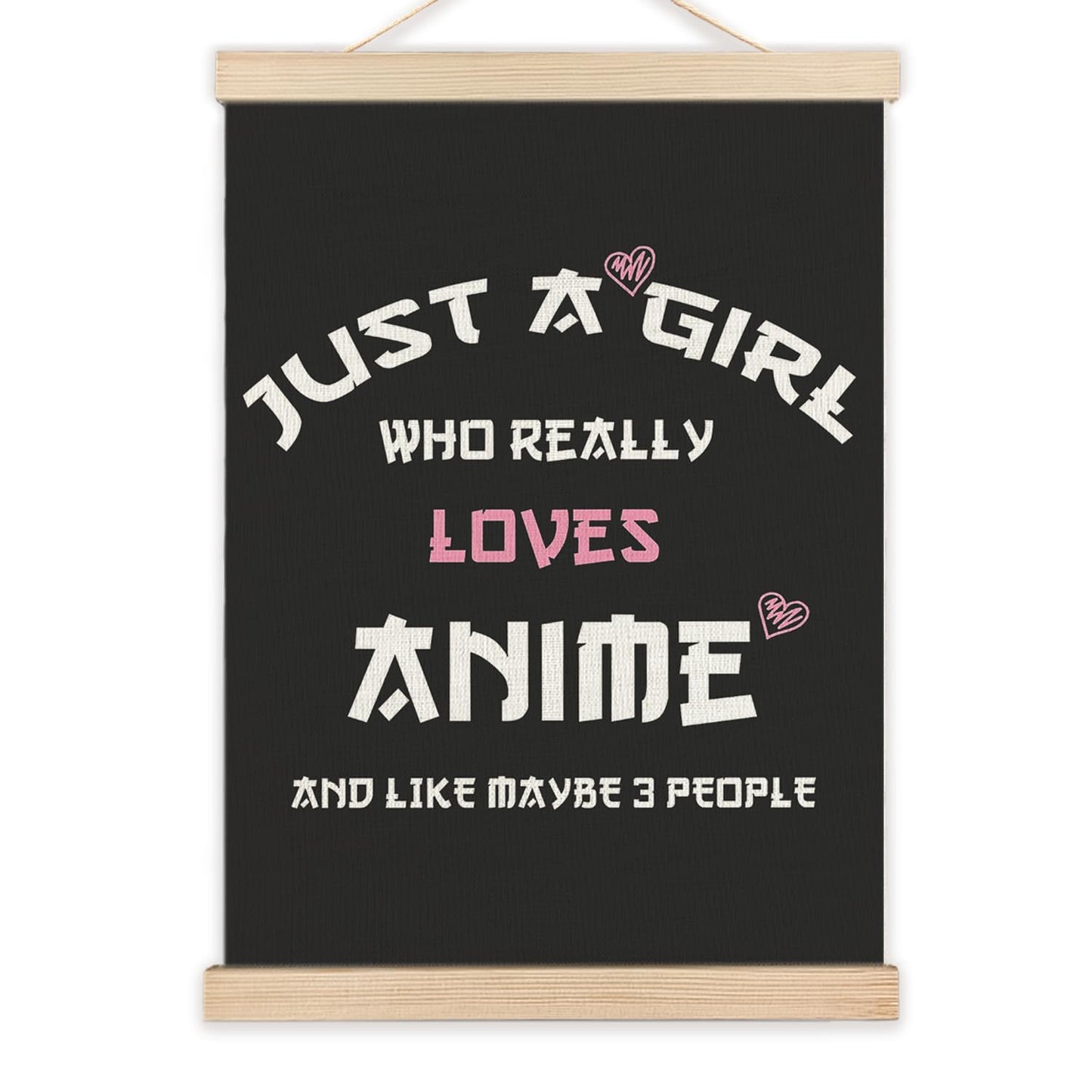 LZYRF Just A Girl Who Really Loves Anime Wall Art Poster Framed, Anime Lovers Gifts for Girls Canvas Prints Wall Decor for Home Girls Bedroom Apartment Dorm Room, 12x16 Inch