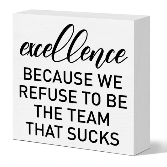 Inspirational Team Office Desk Decor, Rustic Home Cubicle Teamwork Sign Desk Decor, Funny Team Appreciation Gifts Team Work Gift for Employees Staff Coworker Thank You Gift for Employees