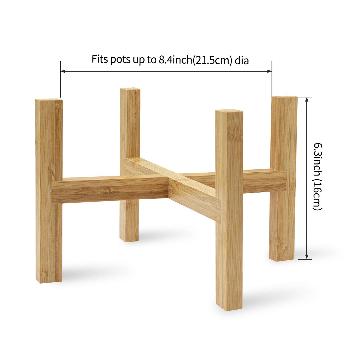 DAORFAA Bamboo Plant Stand, Flower Potted Holder, up to 8 Inch Pot - Nature, Mid Century Modern (Pot Not Included) (1 Pack)