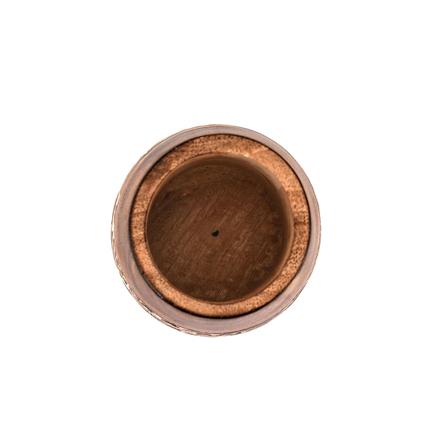 Kaizen Casa Utensil Crocks Mango Wood Utensil Holder for Kitchen Counter Round Countertop Storage Organizer for Cooking Tools (4" x 4" x 5.5" )