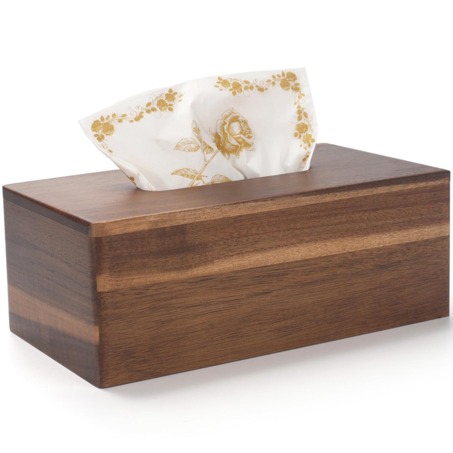 Tissue Box Cover Rectangle, Wood Tissue Box Holder, Wooden Facial Paper Holder for Bathroom, Bedroom, Dinner Table, Office (1 Pack, 9.8 x 5.5 x 3.7 inch)