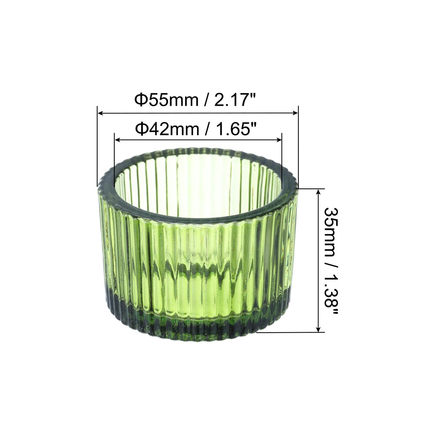 PATIKIL 2 Pcs Tealight Candle Holder, Tea Lights Candle Holder Glass Votive Candle Holders Glass Candle Holders for Table Centerpiece Decor Wedding Dinner Party, Green