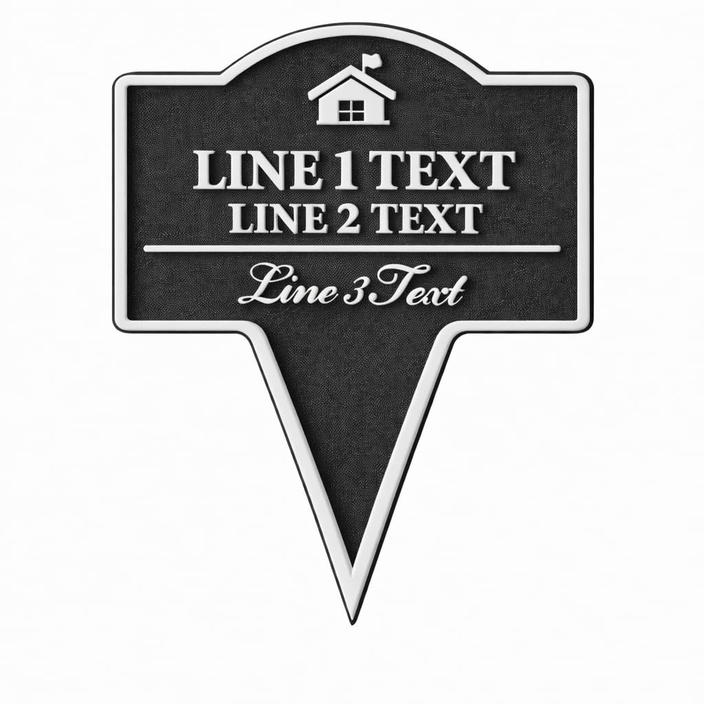 Custom Yard Stake Sign for HOA, Personalized Inground Sign For Outdoor Use, 8x10 Inches, 10x12 Inches, 11x13 Inches, 3D PETG, All-Weather, Non-Rusting, Made in USA