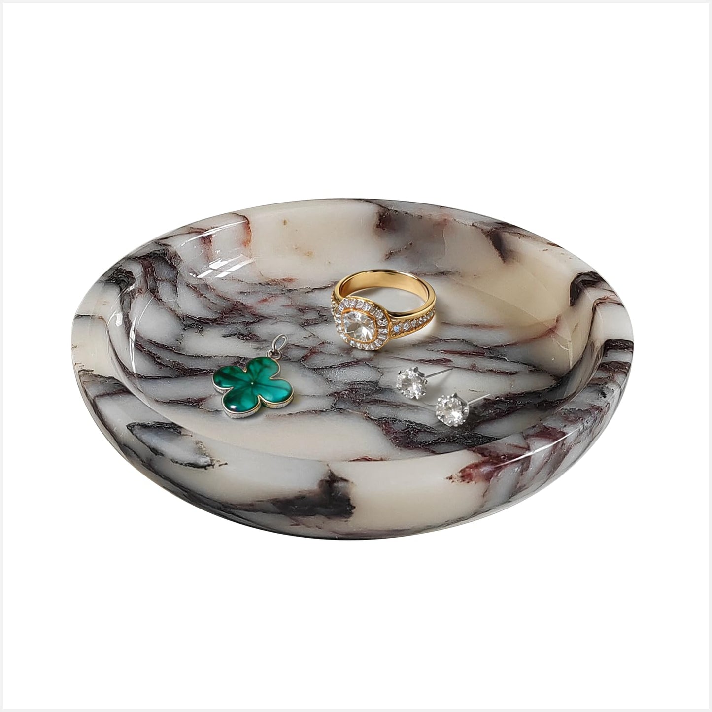 SZGYCSM Jewelry Tray,5.5"x5.5" Marble Jewelry Tray for Entryway Table,Countertop Bathroom, Kitchen Dresser,Marble Tray,Waiting for Storage of Small Trinket,Home Decor Organizer