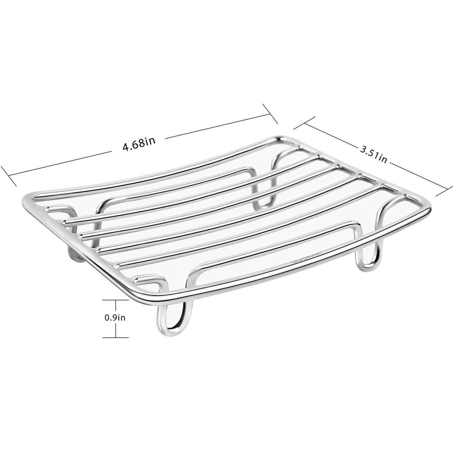 GUUKAR Soap Dish, Stainless Steel Bar Soap Holder for Shower, Self Draining Stand Soap Saver for Bathroom, Kicthen Sink and Countertop, Chrome 1-Pack