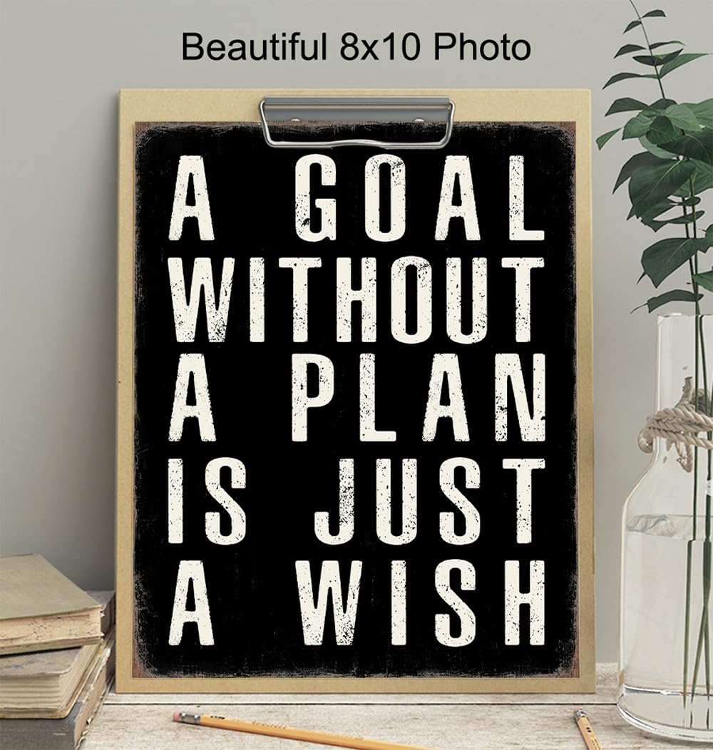 Motivational Wall Art & Decor - Inspirational Quotes Wall Art - Positive Quotes Wall Decor - Success Saying - Home Office Decor - Motivational poster for Men Women Entrepreneur Yellowbird Art & Design