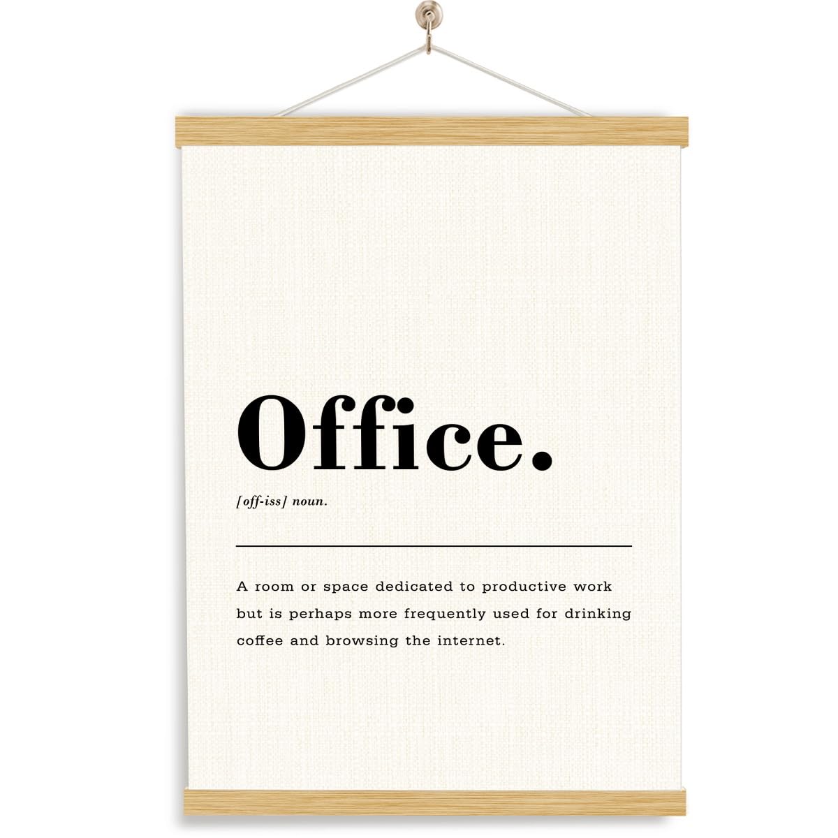 Office Definition Poster Hanger Frame, Wood Canvas Poster Hanging, Home Office Wall Art, Wall Canvas Posters Hanger, Home Decoration, workspace Decor