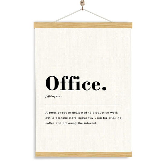 Office Definition Poster Hanger Frame, Wood Canvas Poster Hanging, Home Office Wall Art, Wall Canvas Posters Hanger, Home Decoration, workspace Decor