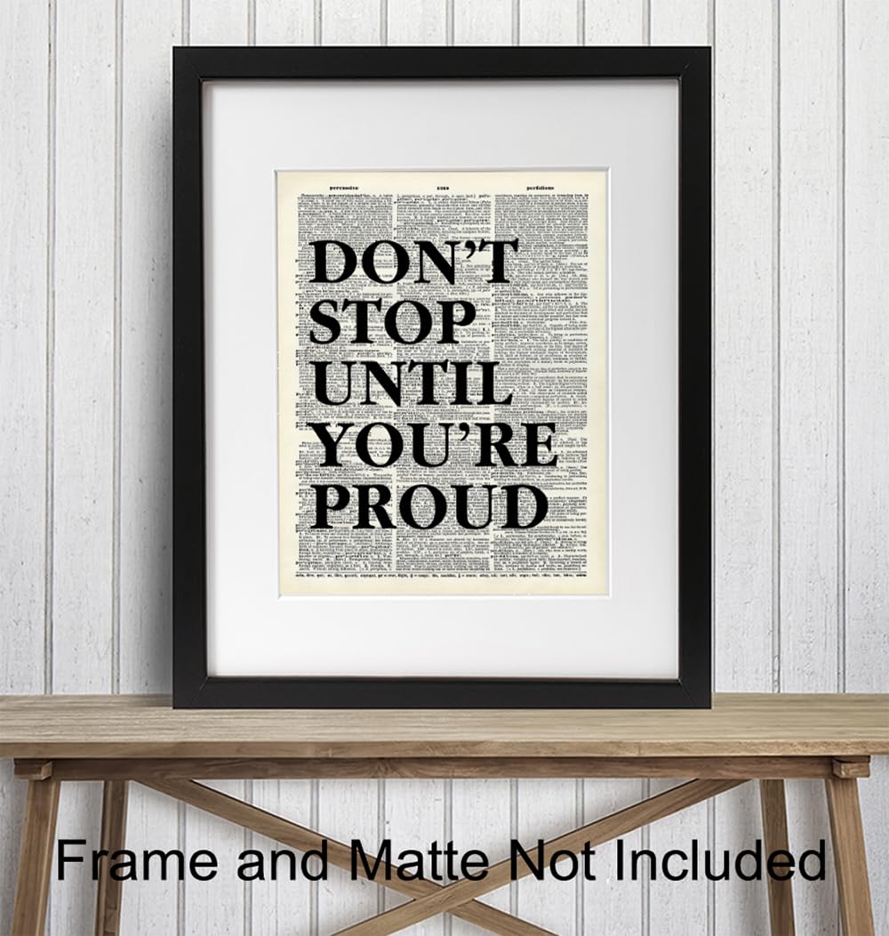 Home Office Inspirational Wall Art 11x14 - Motivational Quotes, positive Affirmation Wall Decor - Typography Art Poster - Entrepreneur, Classroom - Gift for Men Women - Gym Motivational Artwork