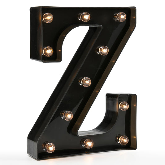 OYCBUZO Light Up Black Alphabet Marquee Letters Sign LED Marquee Number Lights Sign for Night Light Home Bar Christmas Lamp Birthday Party Wedding Decoration Z