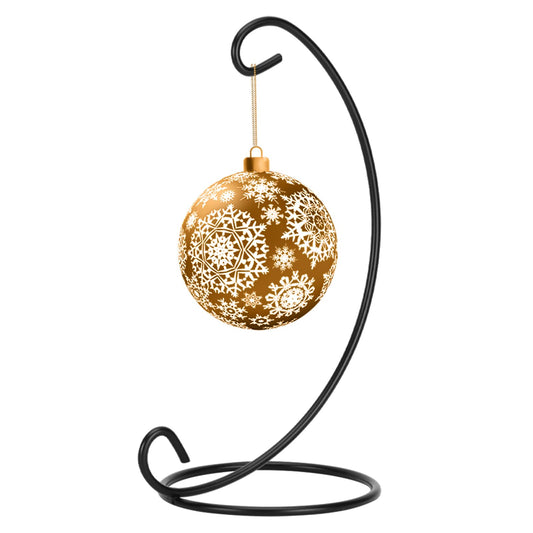 EOWCO 9in Single Ornament Display Stand, Tabletop Ornament Hangers, Air Plant Holder, Black Iron Hanging Hook for Christmas Halloween Decoration, Glass Crystal Witch Ball, Home Wedding, Party Decor(1pcs)