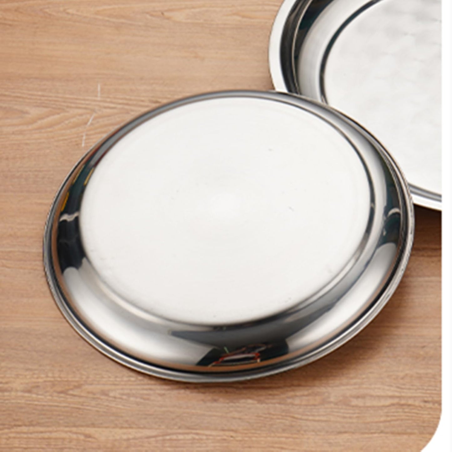 CEZOOWYEX 8 Pack Stainless Steel Round Serving Tray, 12 Inch Silver Oven Baking Tray, Dishwasher Safe Sturdy Metal Display Tray for Coffee Table, Bar, Party, Club, Home, Ottoman