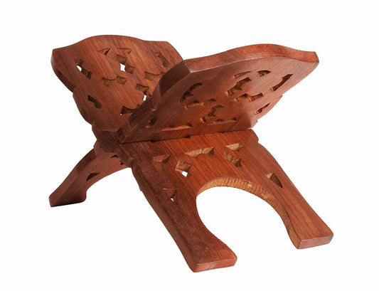 IBLAY Beautifully Hand Carved Quran Holy Geeta Bible Holder Support Reading Book Holder Folding Religious Prayer Stand Wooden Holy Book Stand